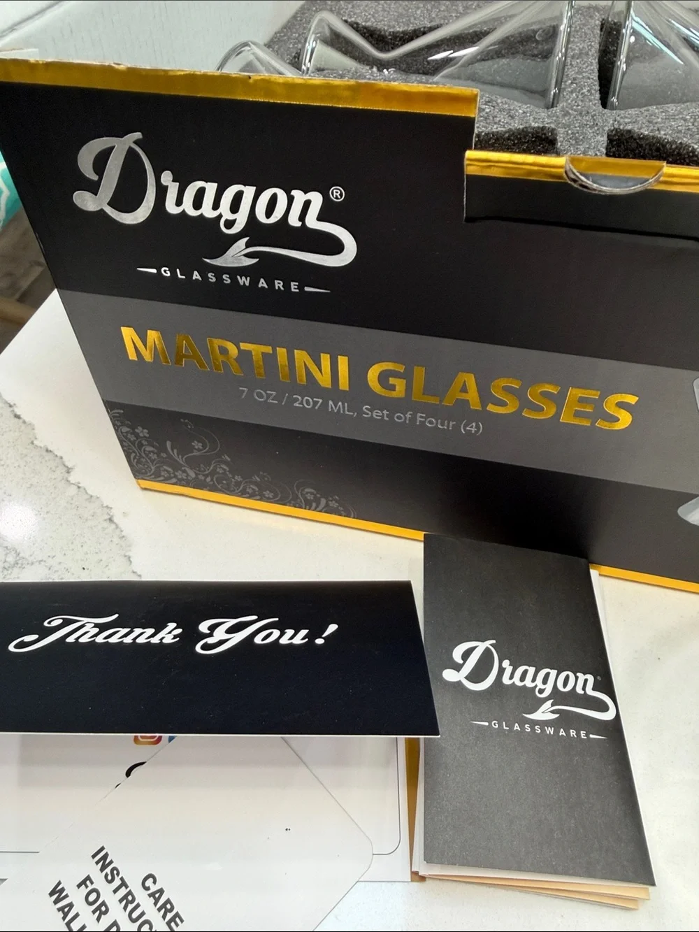 Dragon Glassware Martini Glasses - Clear Glass (Set of 4)